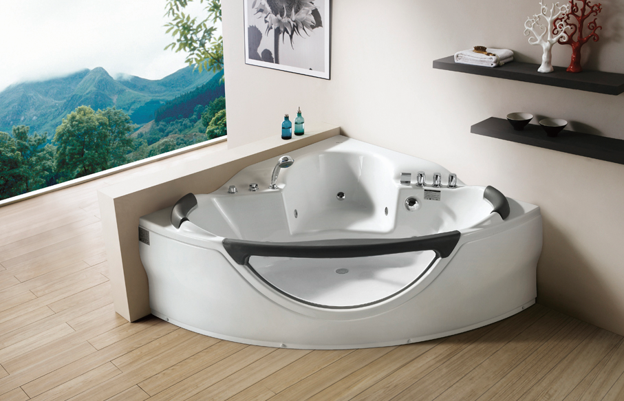 Corner White Jacuzzi