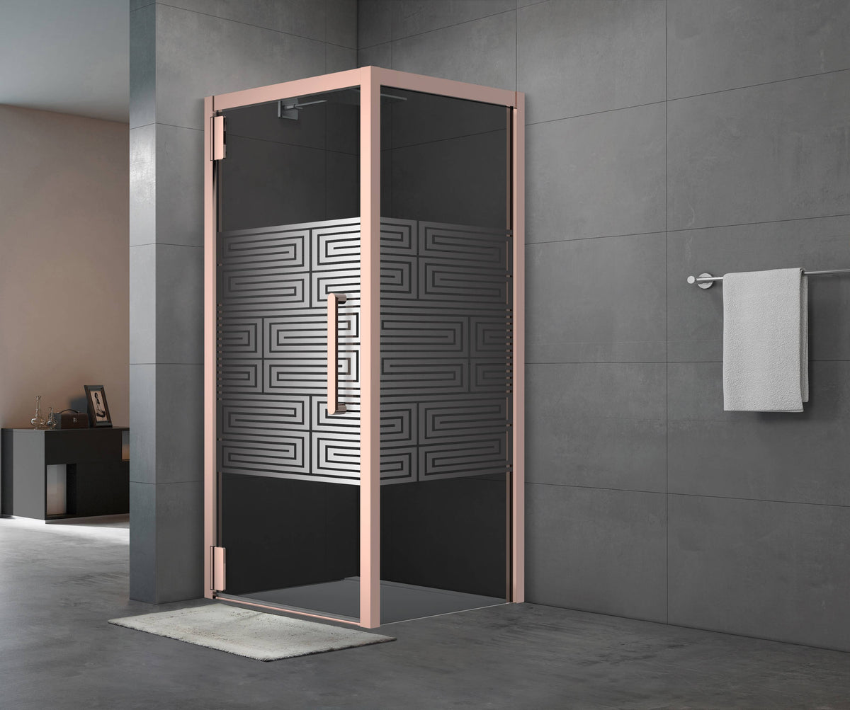 Square Dark Glass Right-Sided Shower Cabin