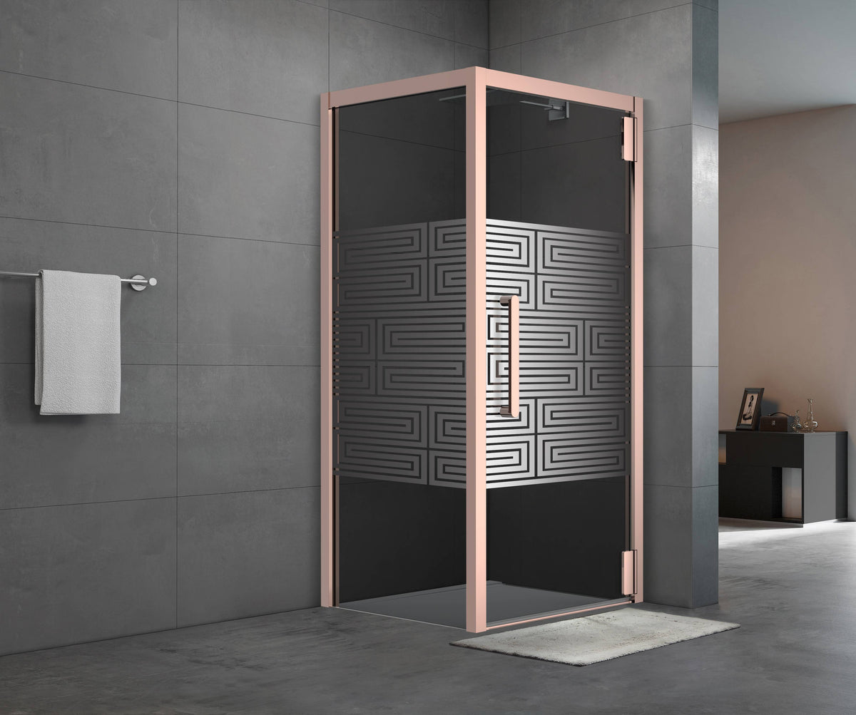 Dark Glass Left-Sided Shower Cabin (90cm)
