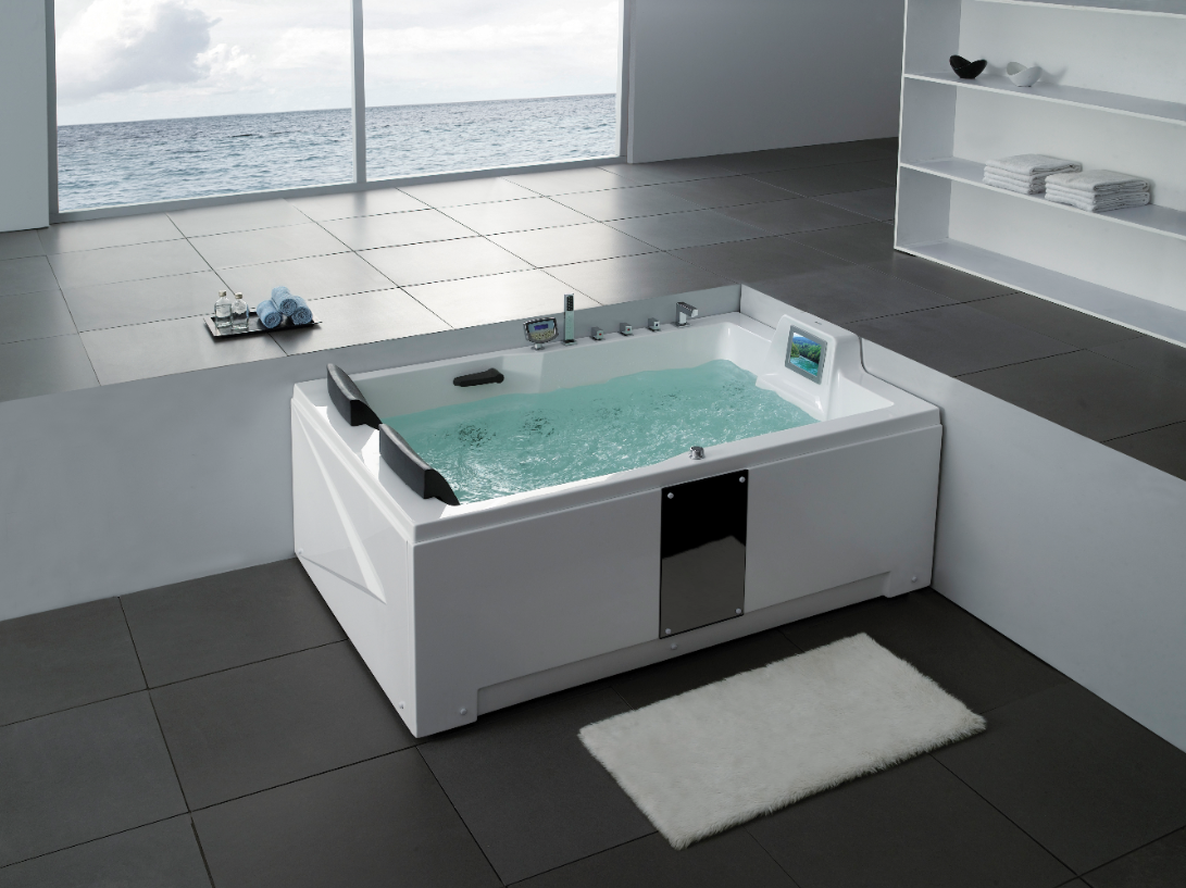 Rectangular Left-sided Jacuzzi with TV