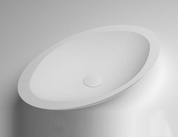 Oval White Countertop Basin