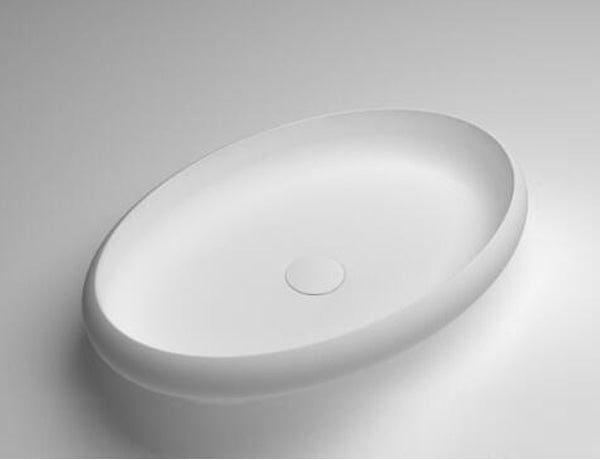 Oval White Countertop Basin