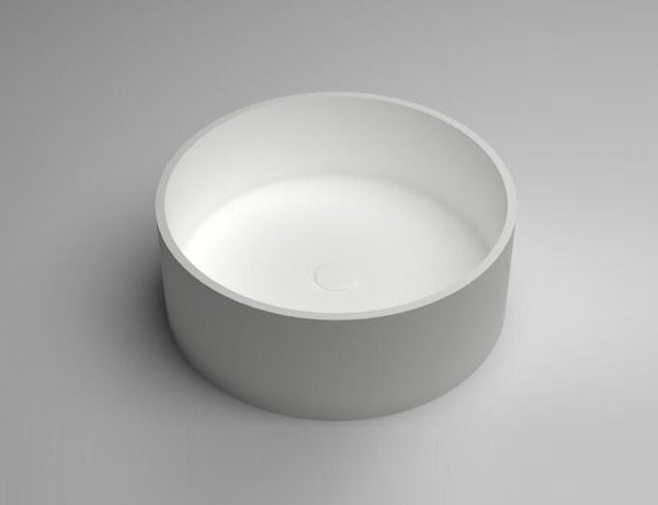 Cylinder White Countertop Basin