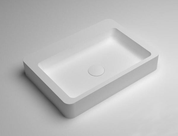 Rectangular White Countertop Basin