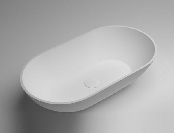 Oval XL White Countertop Basin