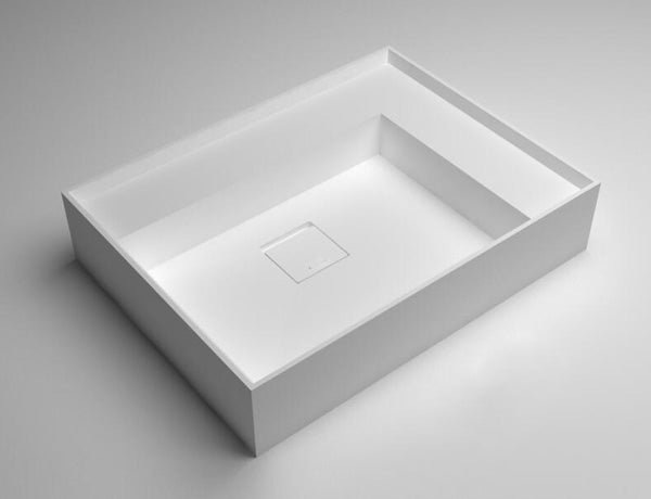 Square White Countertop Basin