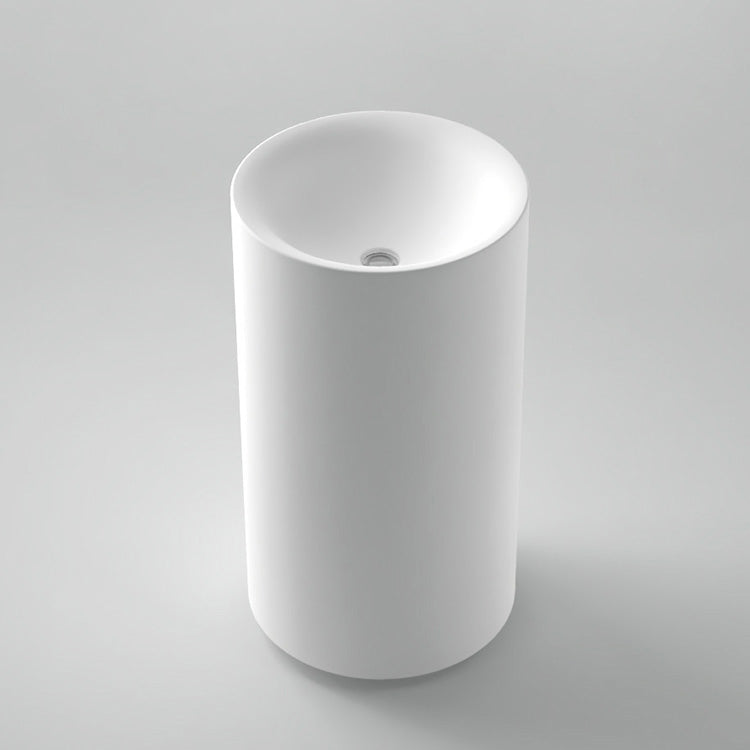 Cylinder White Free-Standing Basin