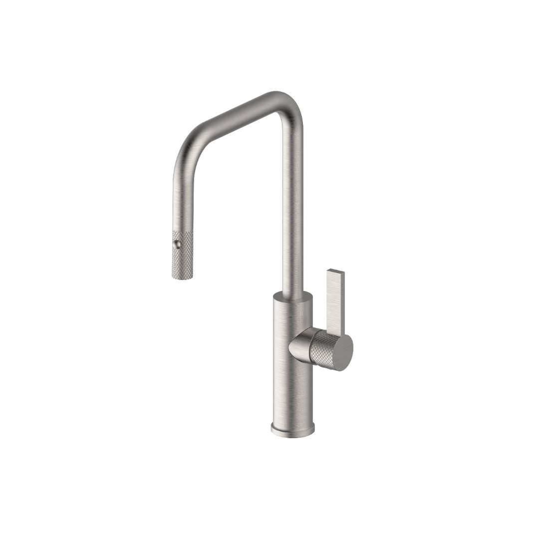 Luz Industrial Brushed Nickel Kitchen Mixer