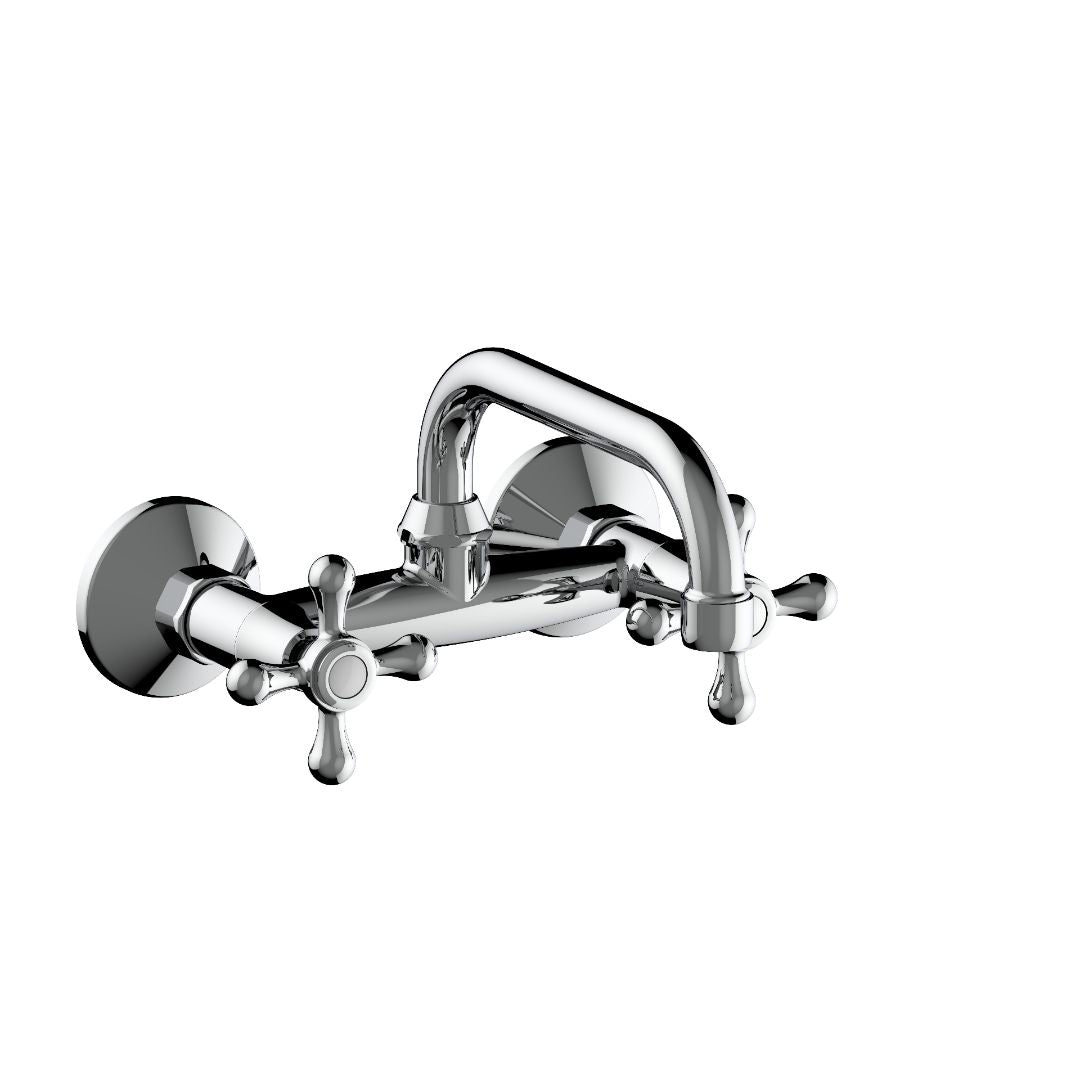 Chrome Wall-Mount Kitchen Mixer