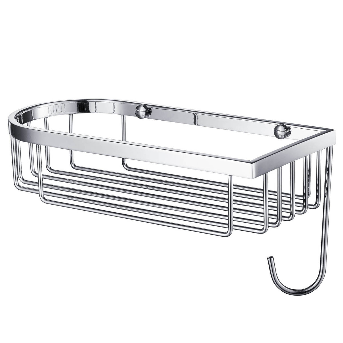 Round Chrome Shower Basket with Hook