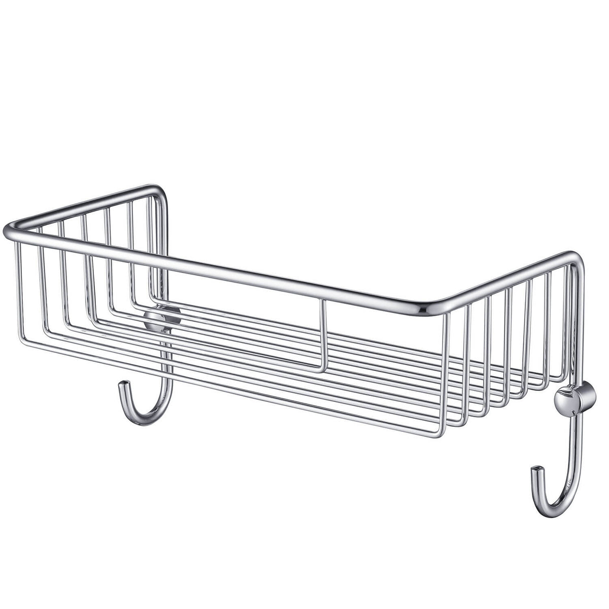 Rectangular Chrome Shower Basket with Hook
