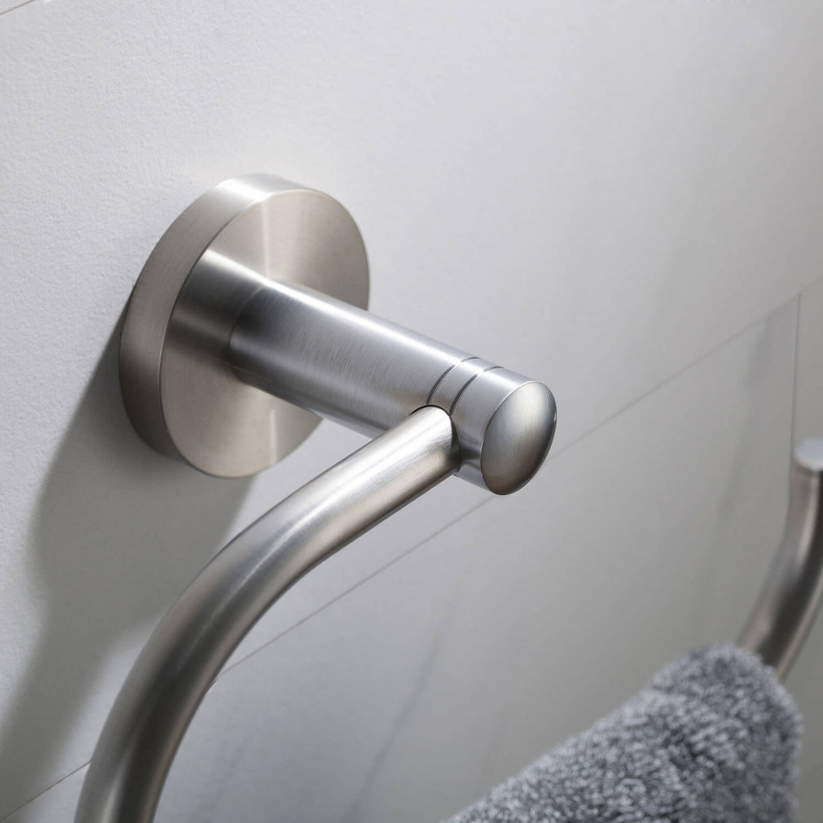 Eternity Brushed Nickel Towel Ring