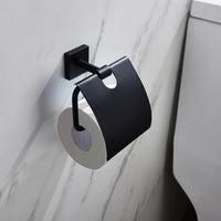 Glory Matt Black Covered Paper Holder